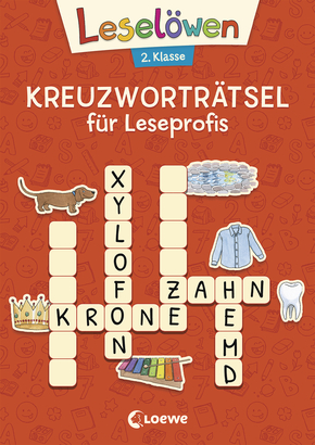 Leselöwen Kreuzworträtsel für Leseprofis - 2. Klasse (Rotorange)