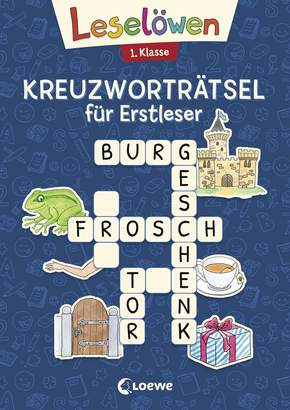 Leselöwen Kreuzworträtsel für Erstleser - 1. Klasse (Marineblau)