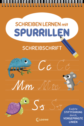 Schreiben lernen mit Spurrillen - Schreibschrift