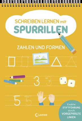 Schreiben lernen mit Spurrillen - Zahlen und Formen