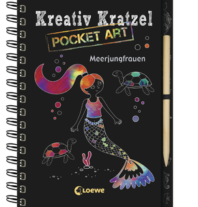 Kreativ-Kratzel Pocket Art: Meerjungfrauen
