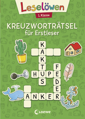 Leselöwen Kreuzworträtsel für Erstleser - 1. Klasse (Grün)