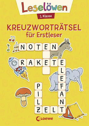 Leselöwen Kreuzworträtsel für Erstleser - 1. Klasse (Gelb)