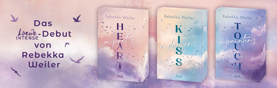 Alle drei Bände der Broken Artists-Trologie von Rebekka Weiler mit wunderschönem Farbschnitt in der 1. Auflage