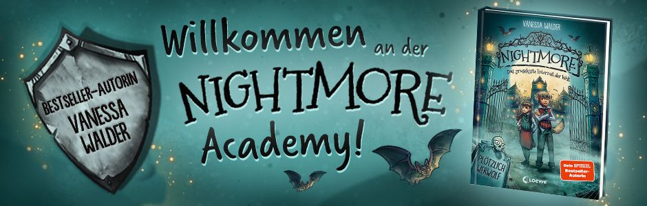 Teaser der neuen superwitzigen und gruseligen Erstlese-Reihe "Nightmore" von Vanessa Walder