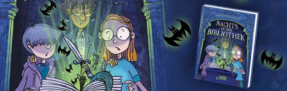 Teaser für Nachts in der Bibliothek, Linkziel: Titeldetailseite