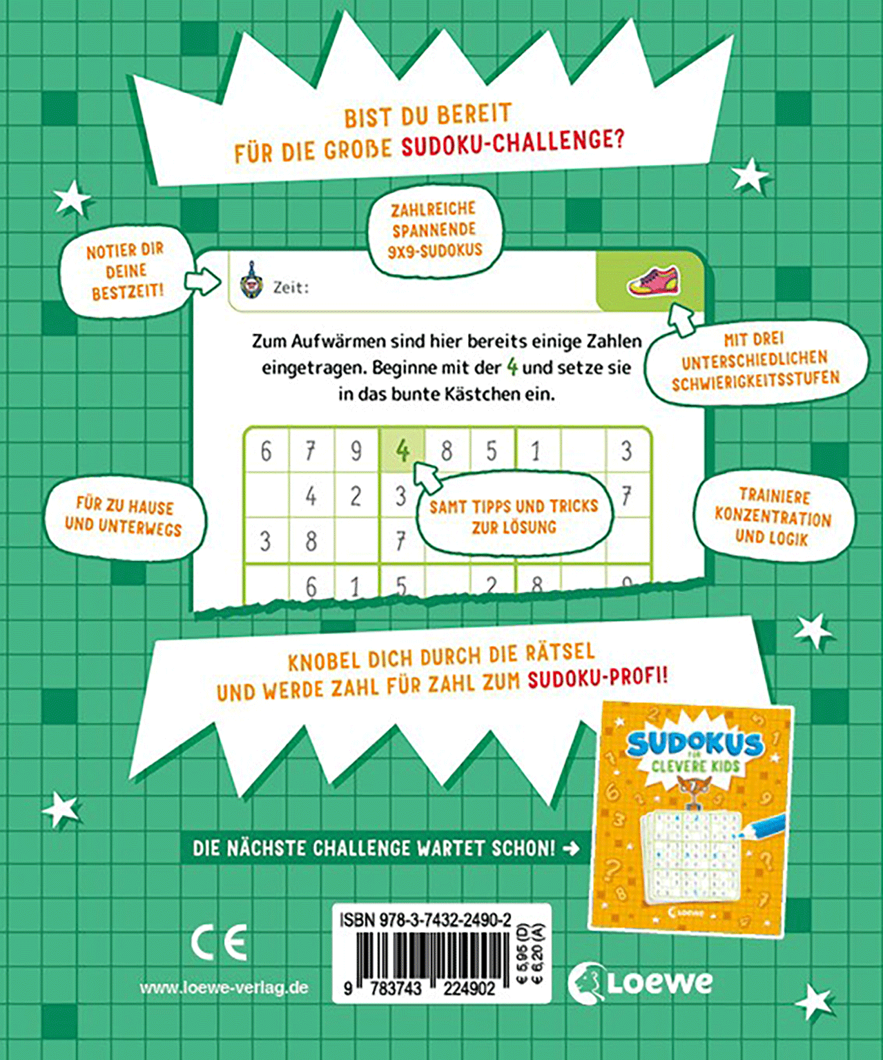 Sudokus für clevere Kids 8+ [grün] 9783743224902_01