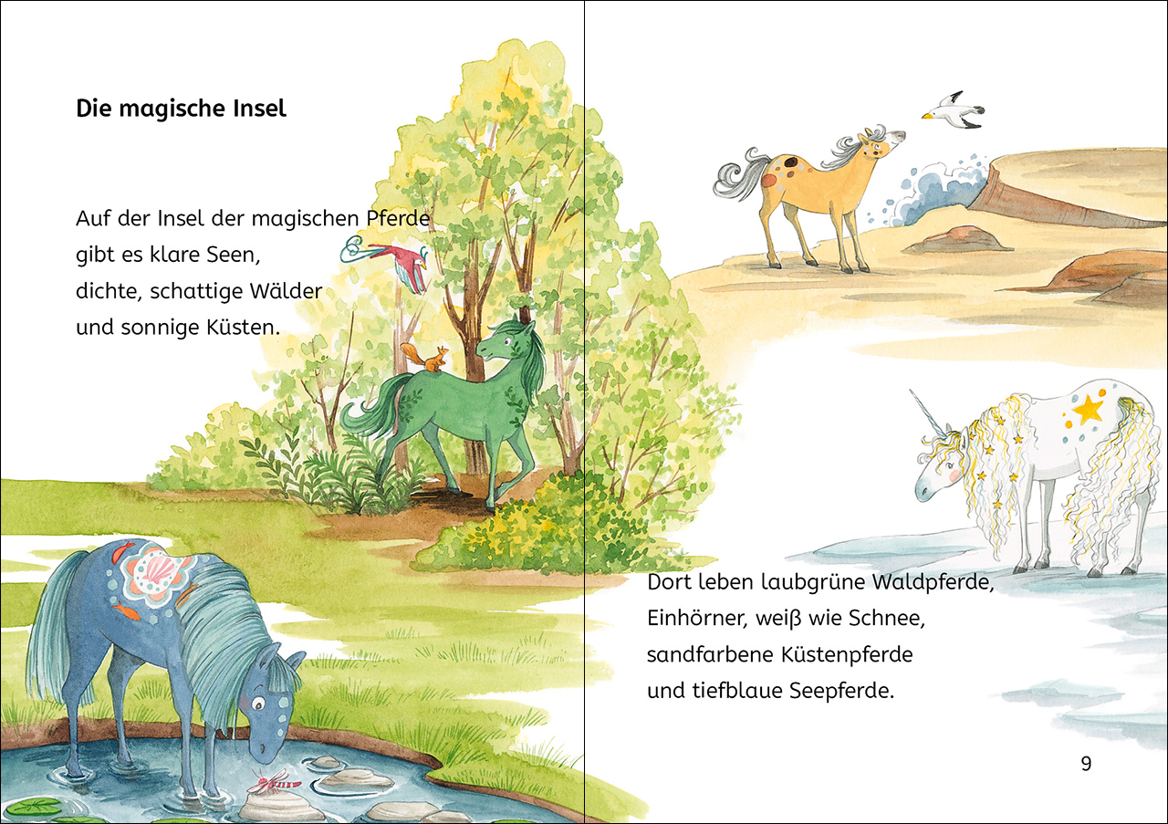 Leselöwen 1. Klasse - Die Insel der magischen Pferde 9783743211766_1