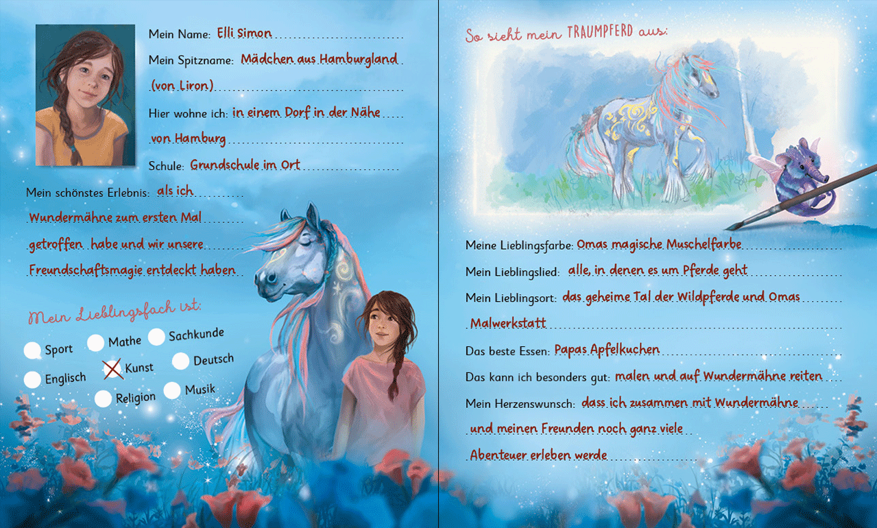 Wundermaehne; Innenseite Freundebuch; Linkziel: Titeldetailseite Wundermaehne Meine Freunde