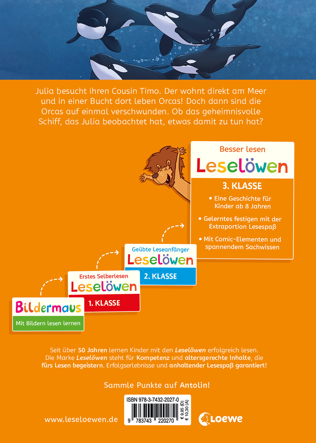 Leselöwen 3. Klasse - Orcas in Gefahr 9783743220270_01