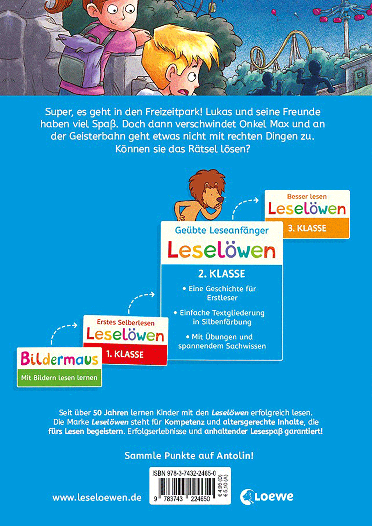 Leselöwen 2. Klasse - Alarm! Diebe im Freizeitpark! 9783743224650_01