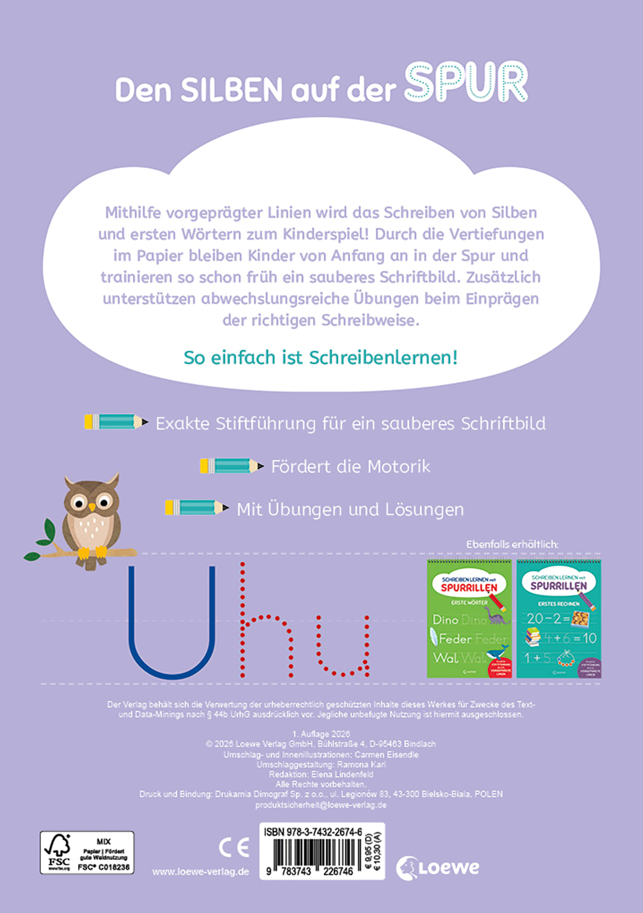 Schreiben lernen mit Spurrillen - Silben 9783743226746_01