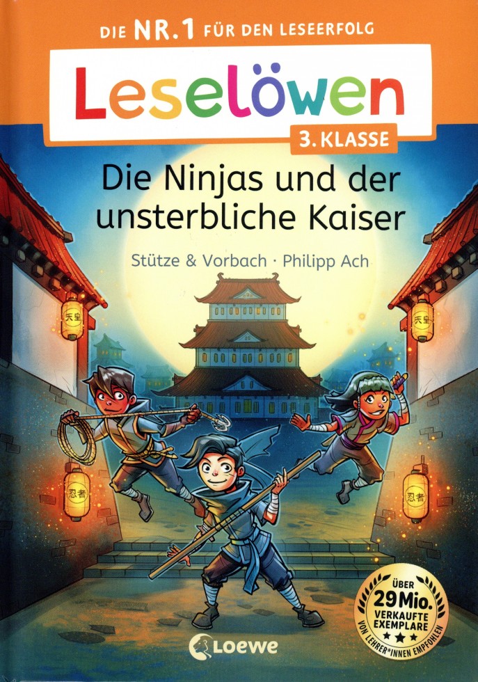 Cover von Leselöwen 3.Klasse Die Ninjas und der unsterbliche Kaiser, Linkziel: Titeldetailseite des Buchs