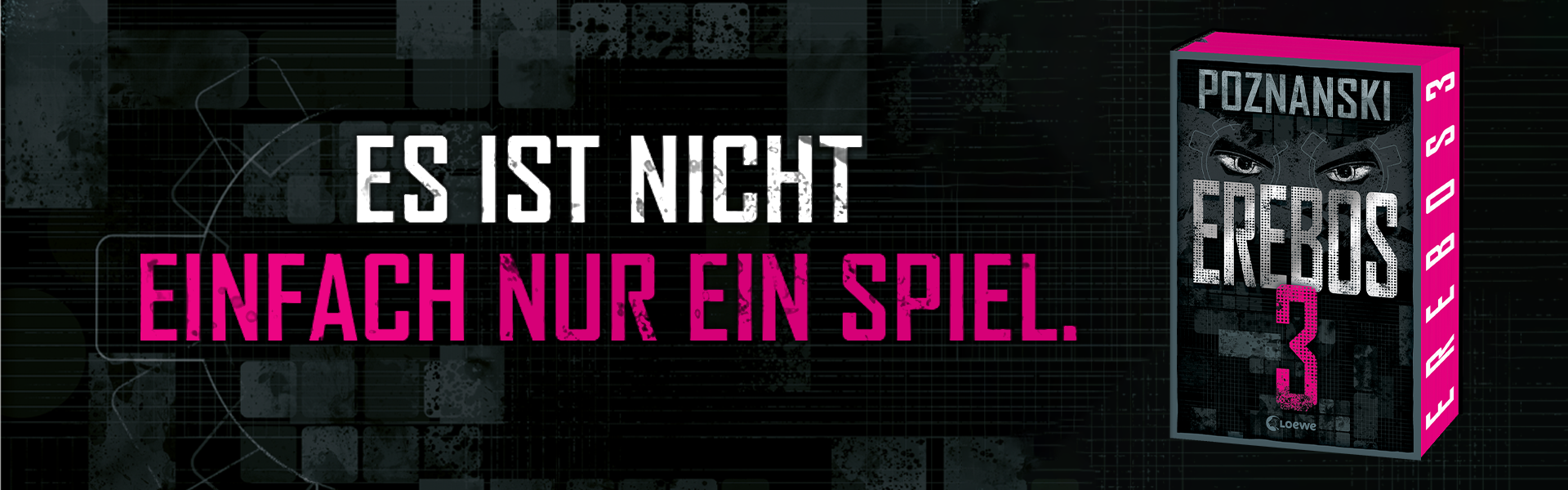 Banner Erebos 3: Es ist nicht einfach nur ein Spiel und das Erebos Cover; Linkziel: Titeldetailseite Erebos 3