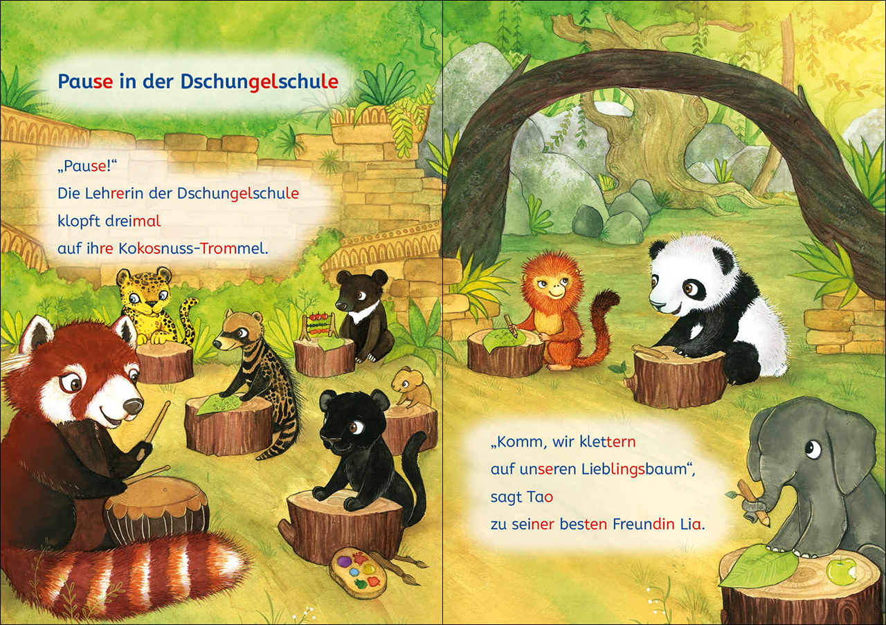 Leselöwen Lesetraining 1. Klasse - Ein Panda in der Dschungelschule 9783743210592_1