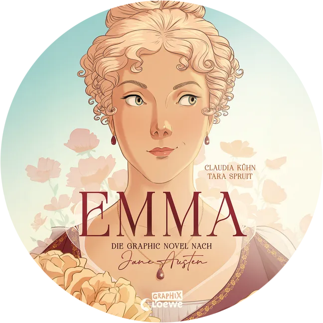 Kreisfoermiger Ausschnitt des Covers von Emma; Linkziel: Titeldetailseite Emma