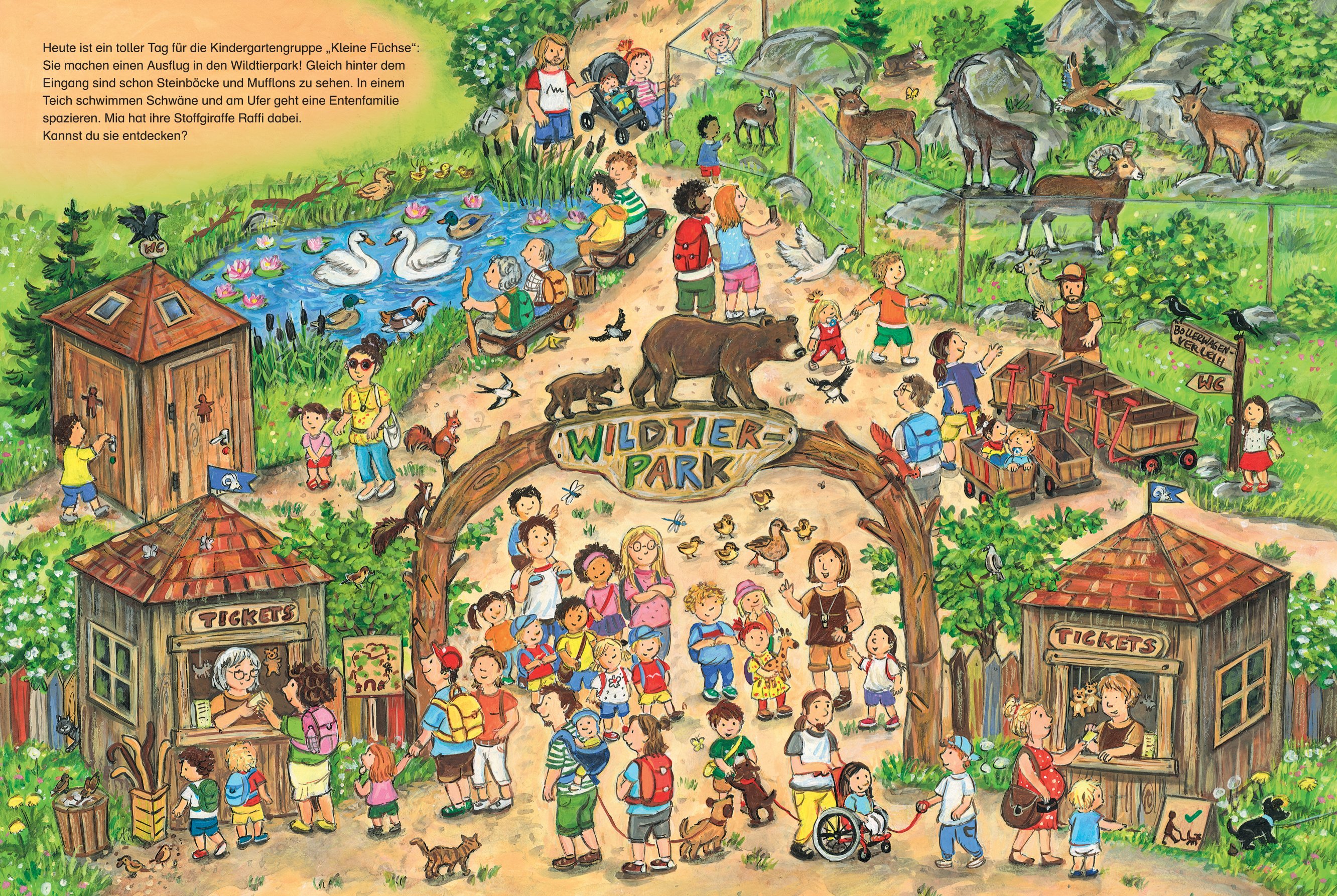 Innenseite des Buches Viel los im Wildpark aus der Naturkind-Serie