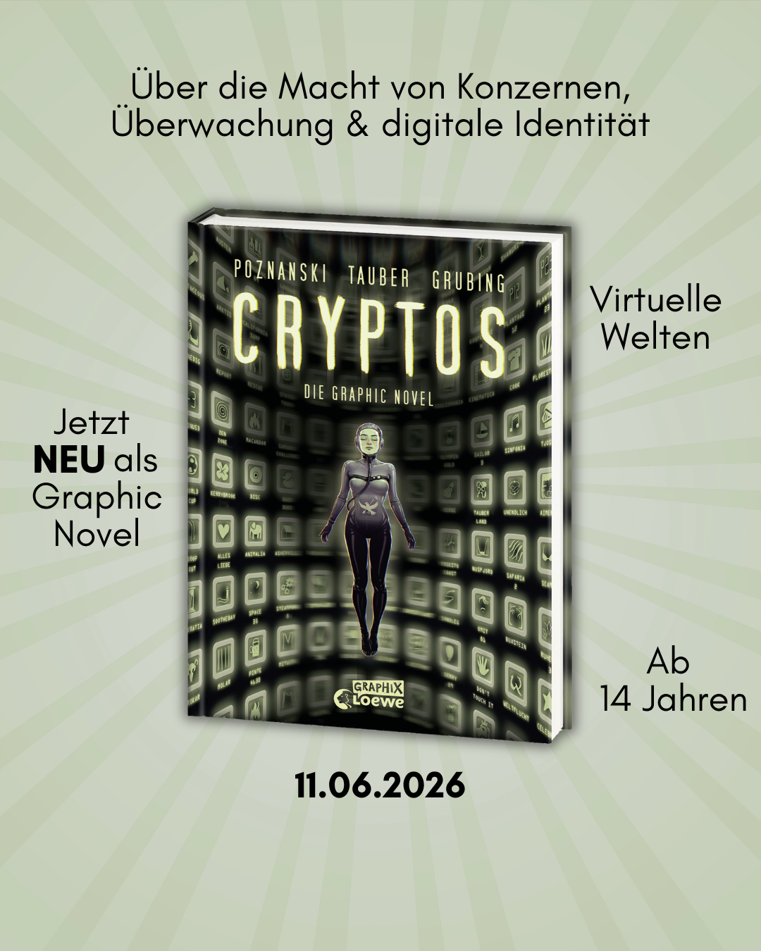 Cryptos, Canvas; Cover Reveal Cryptos Graphic Novel mit Tropes; Linkziel: Titeldetailseite Cryptos Graphic Novel