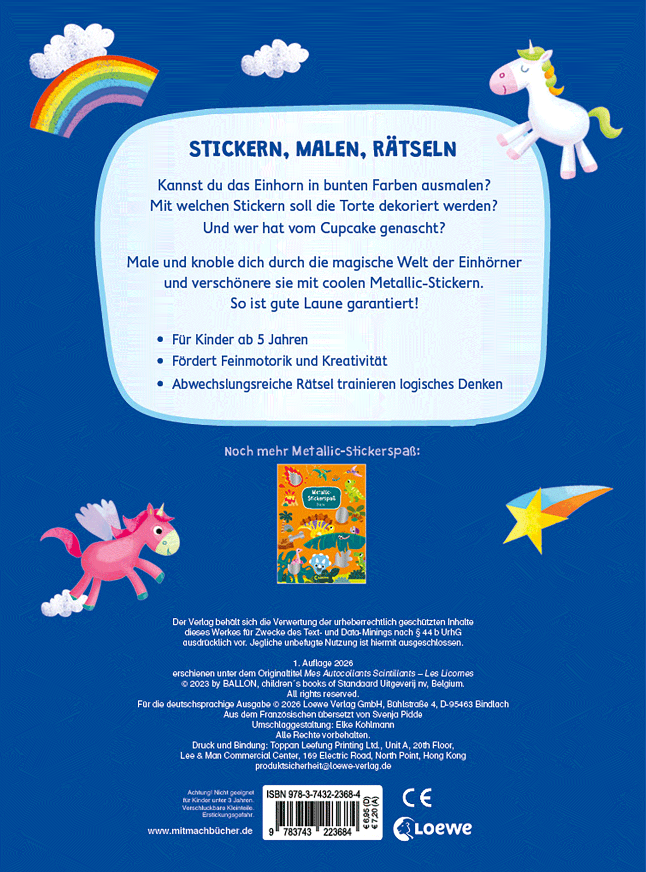 Metallic-Stickerspaß - Einhörner 9783743223684_01