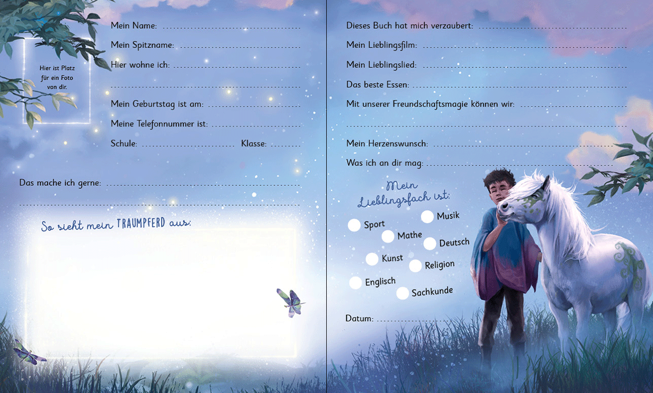 Wundermaehne; Innenseite Freundebuch; Linkziel: Titeldetailseite Wundermaehne Meine Freunde