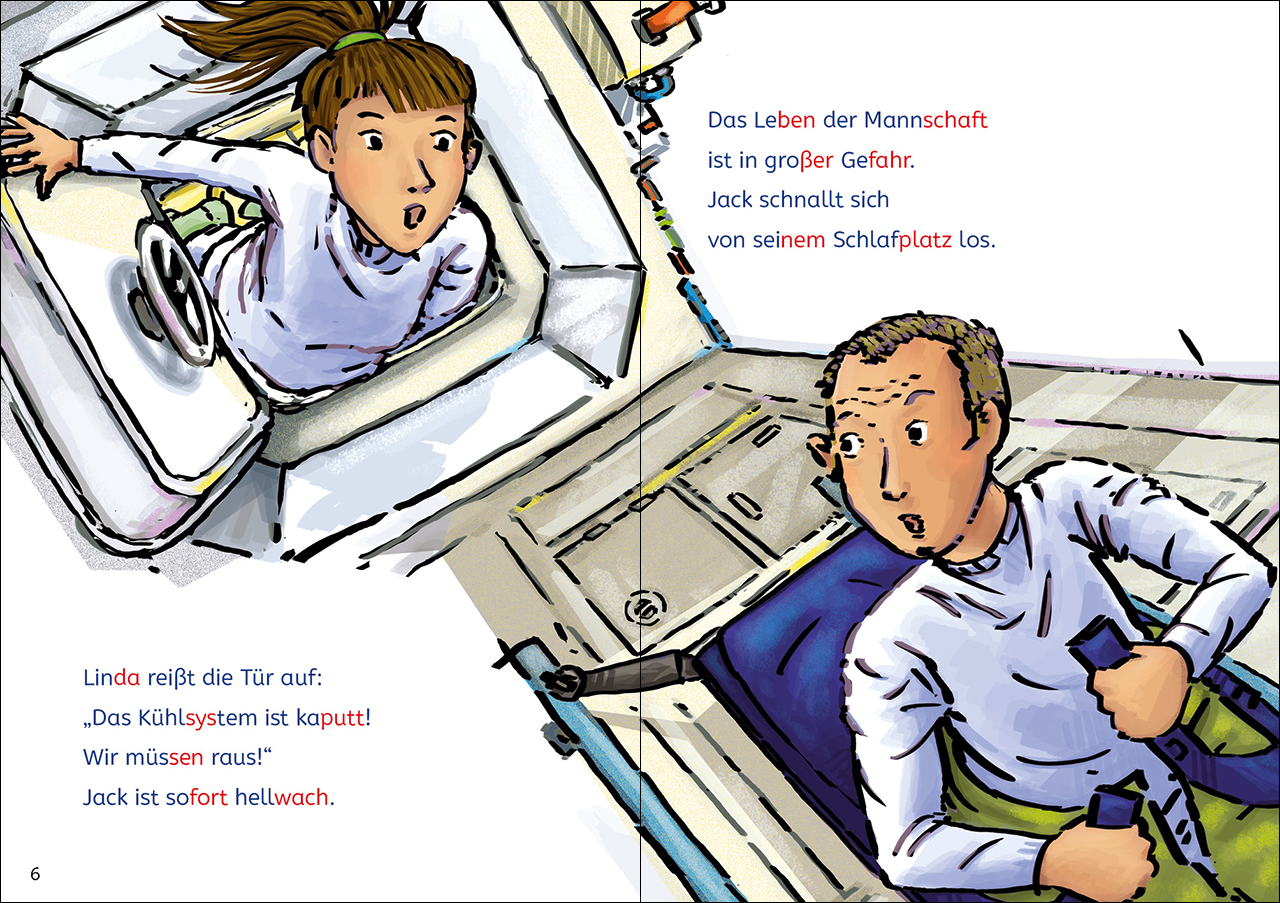 Leselöwen Lesetraining 1. Klasse - Alarm auf der Weltraumstation 9783743215306_2