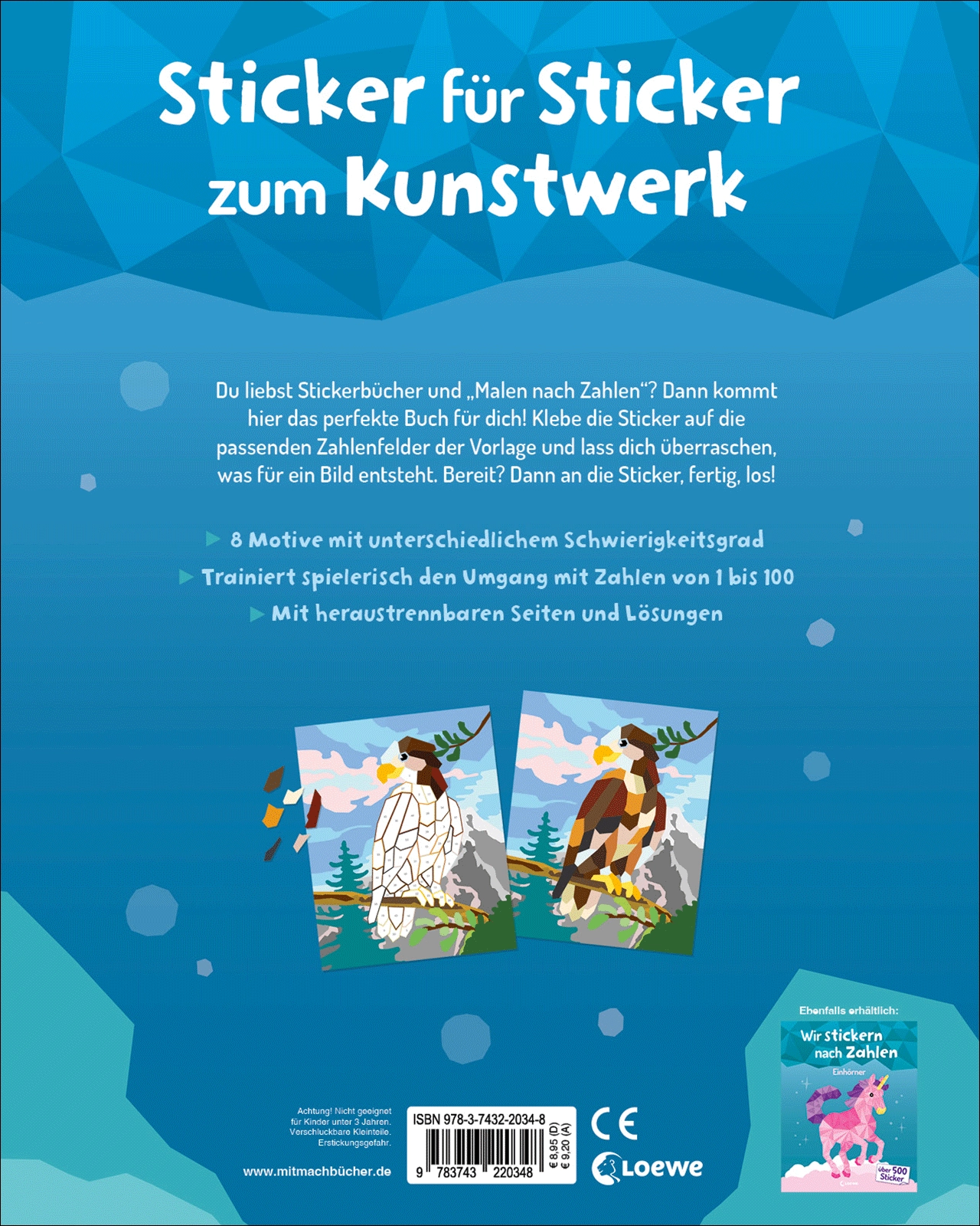 Wir stickern nach Zahlen - Tiere  9783743220348_01