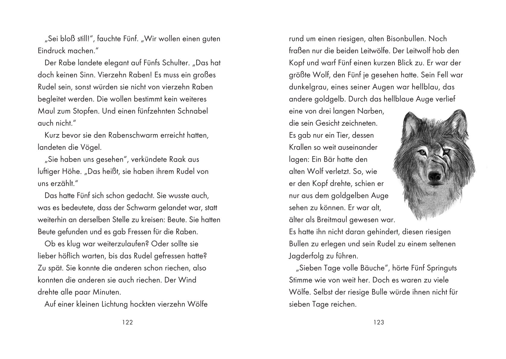 Innenseite des Buchs Die weiße Wölfin von Vanessa Walder