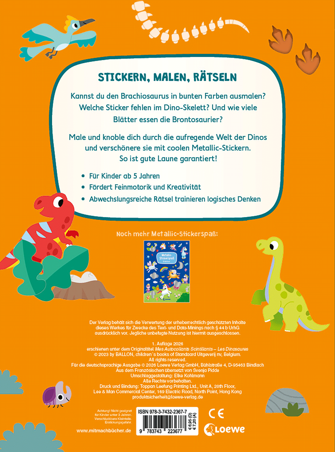 Metallic-Stickerspaß - Dinos 9783743223677_01