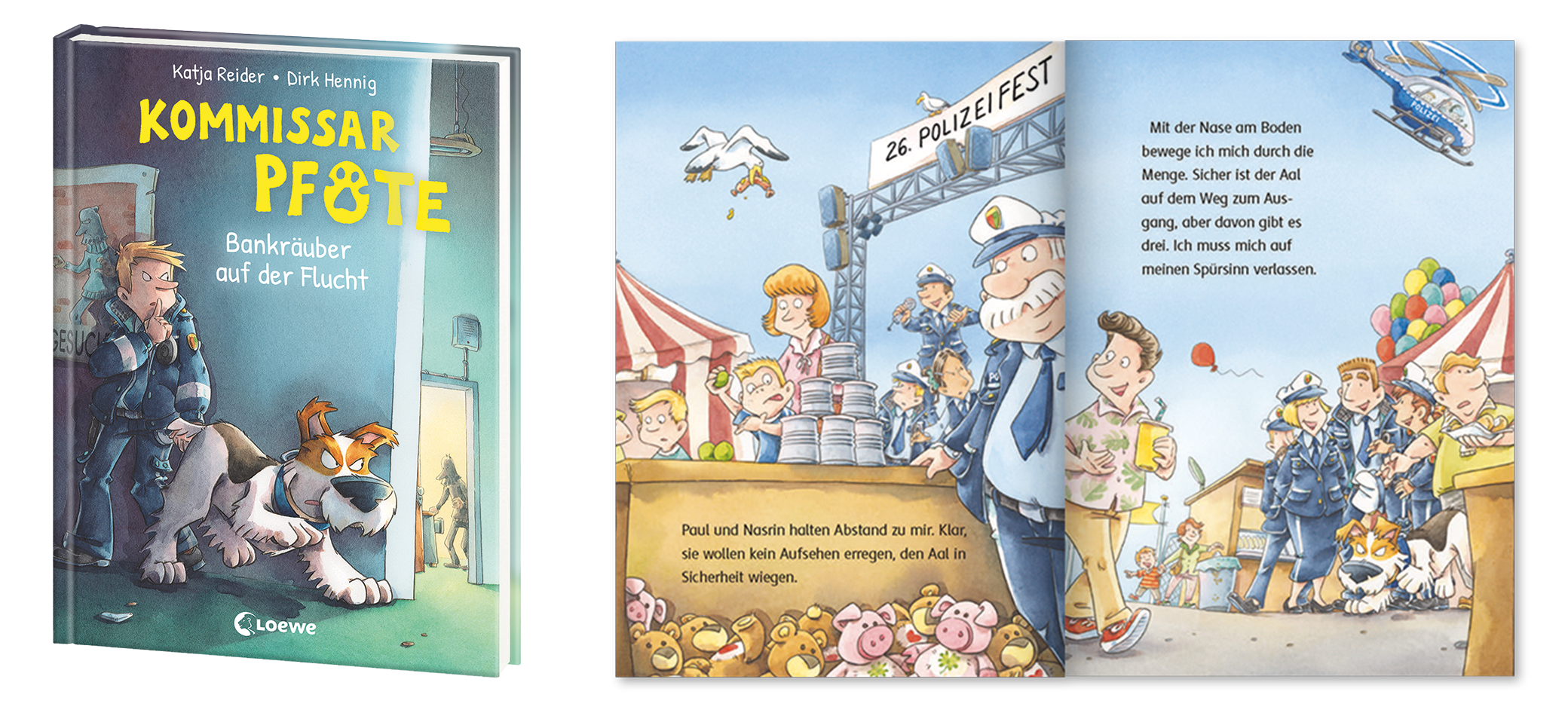 Cover und Innenseite von Kommissar Pfote Band 10; linkziel: Titeldetailseite Kommissar Pfote Band 10