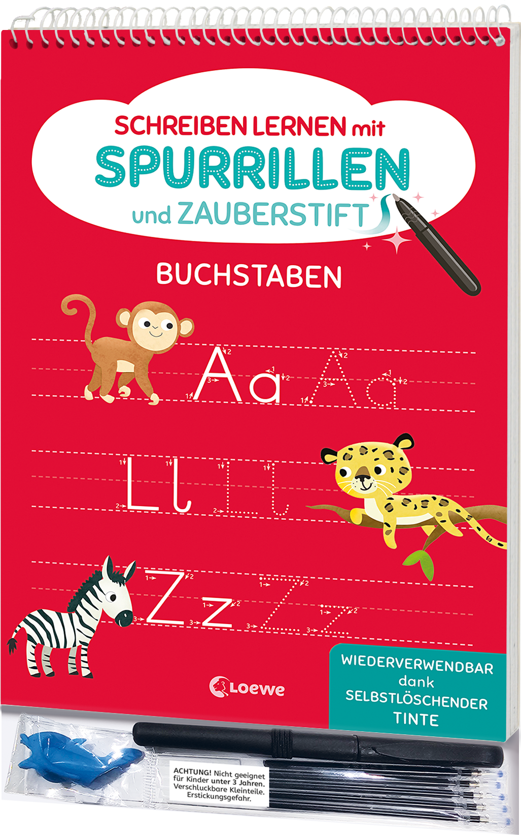 Schreiben lernen mit Spurrillen und Zauberstift - Buchstaben 9783743226753