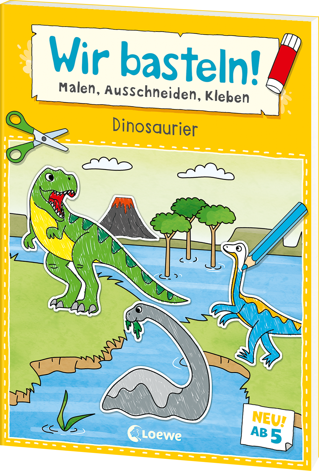 Wir basteln! ab 5 Jahren - Malen, Ausschneiden, Kleben - Dinosaurier 9783743216235