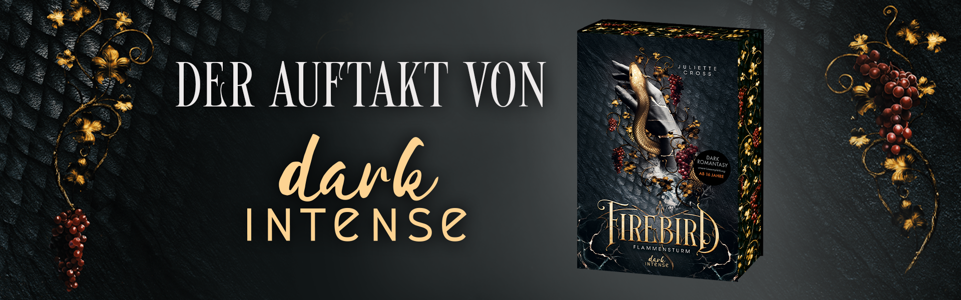 Banner Firebird mit "Der Auftakt von dark Intense" und dem 3D-Cover von Firebird; Linkziel: Titeldetailseite Firebird