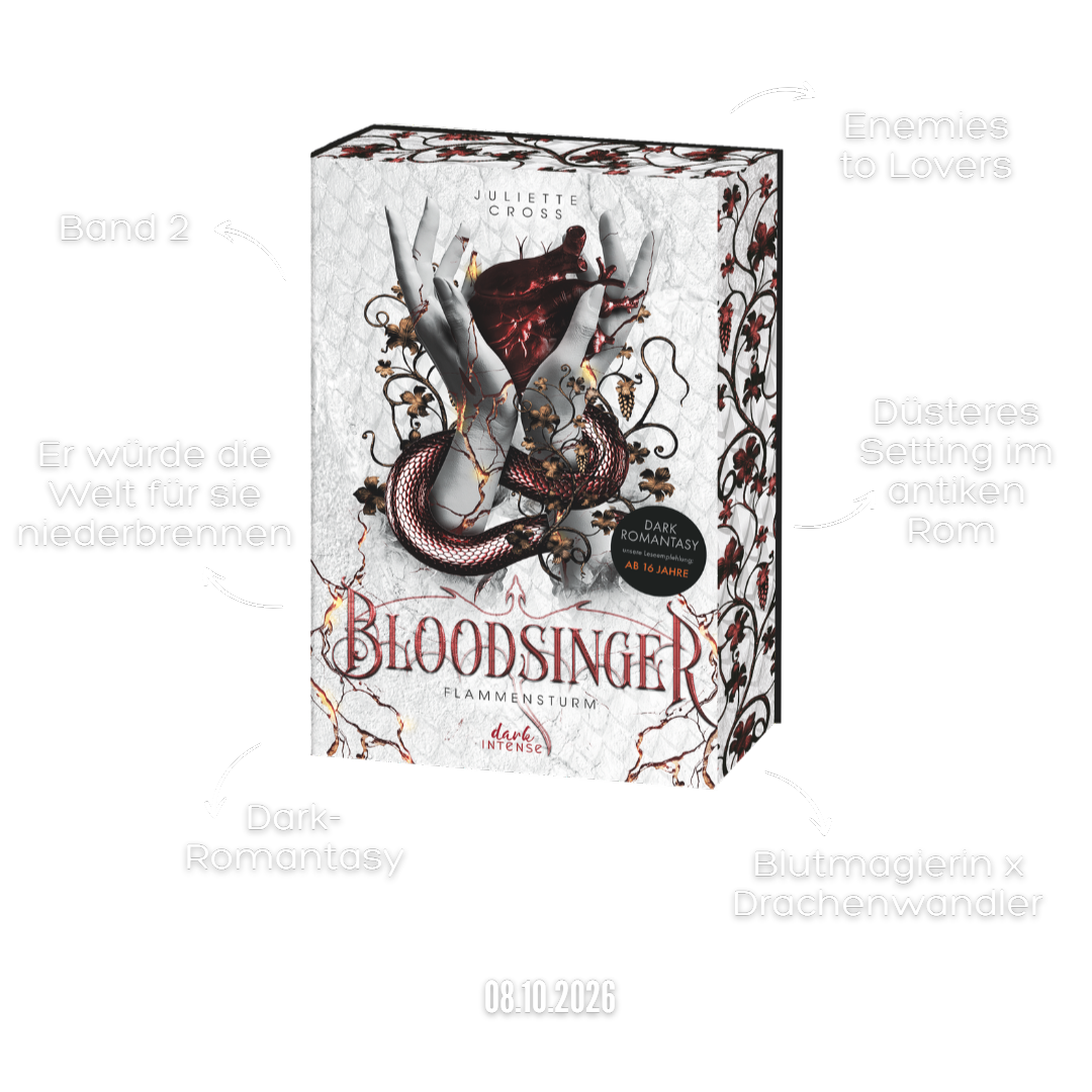 dark intense; Cover Reveal Bloodsinger mit Tropes; Linkziel: Titeldetailseite