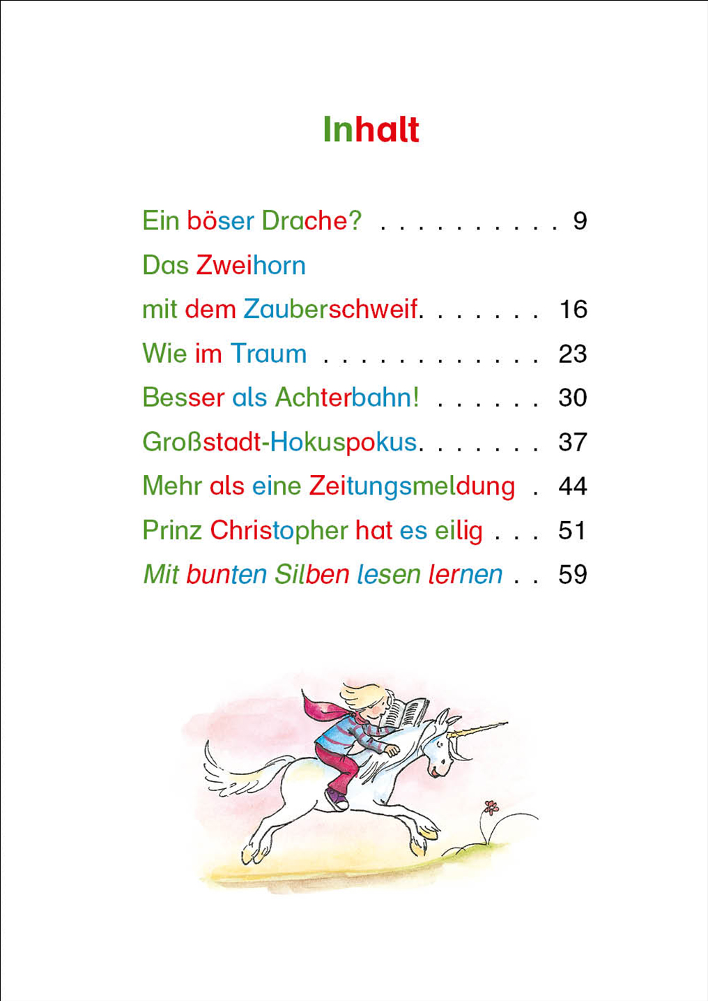 Silbengeschichten zum Lesenlernen - Einhorngeschichten 9783743210943_1