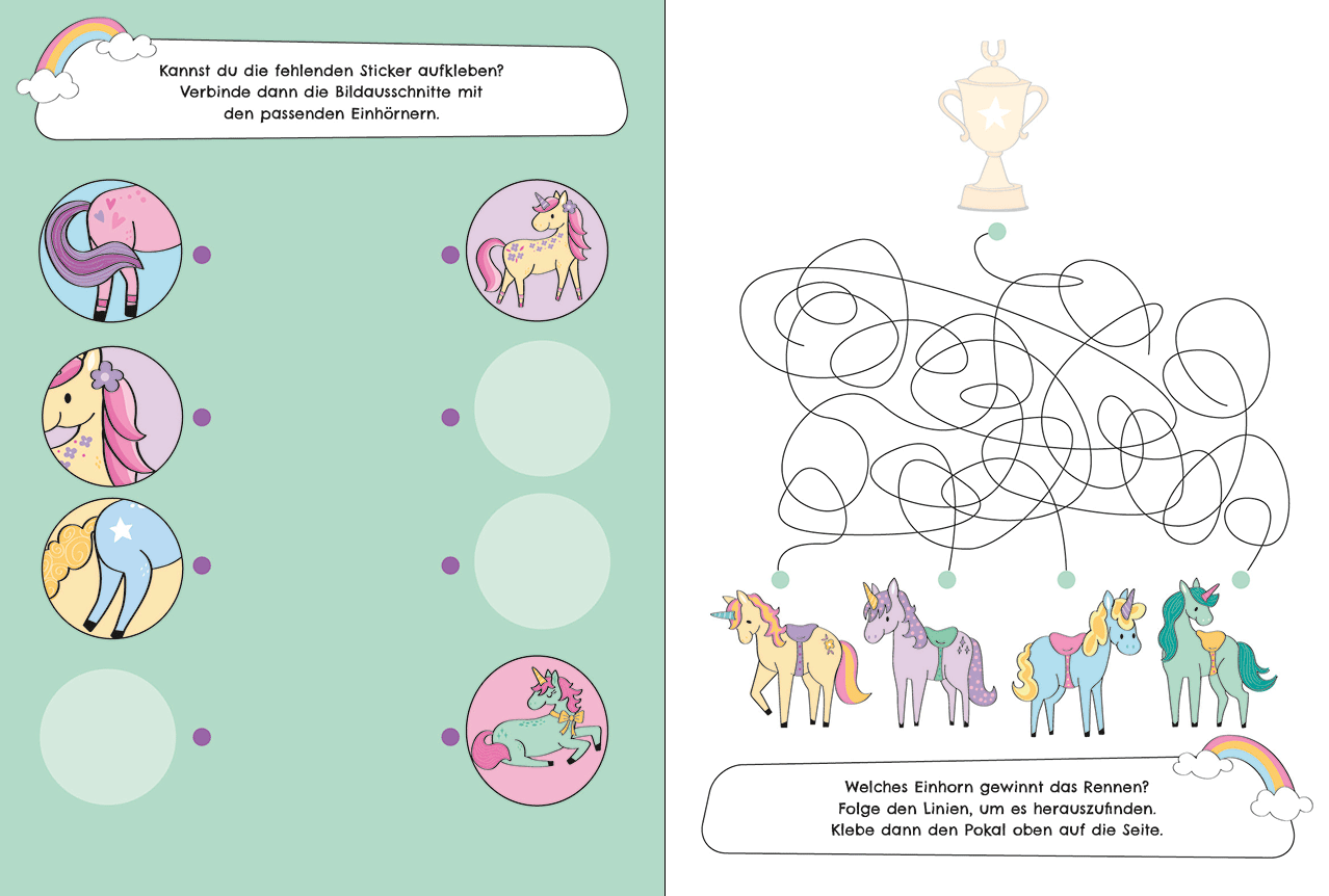 Meine Einhorn-Welt - Rätselspaß mit Stickern 9783743224247_11