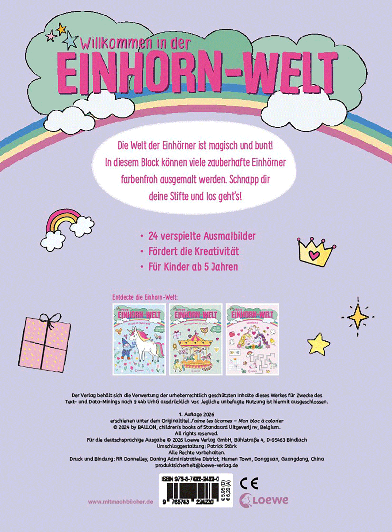 Meine Einhorn-Welt - Malblock 9783743224230_01