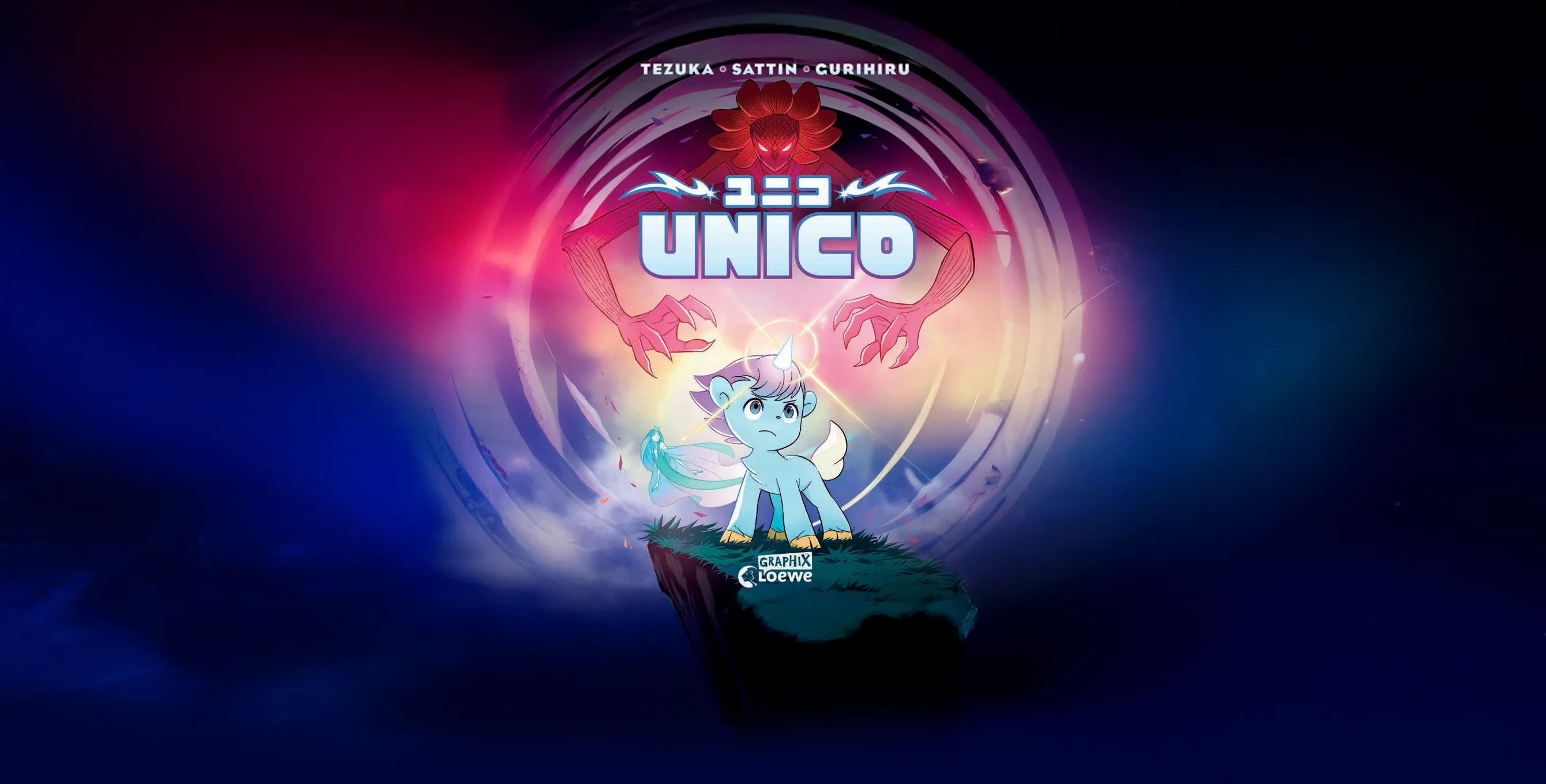 Banner Unico erwacht mit Ausschnitt aus dem Cover
