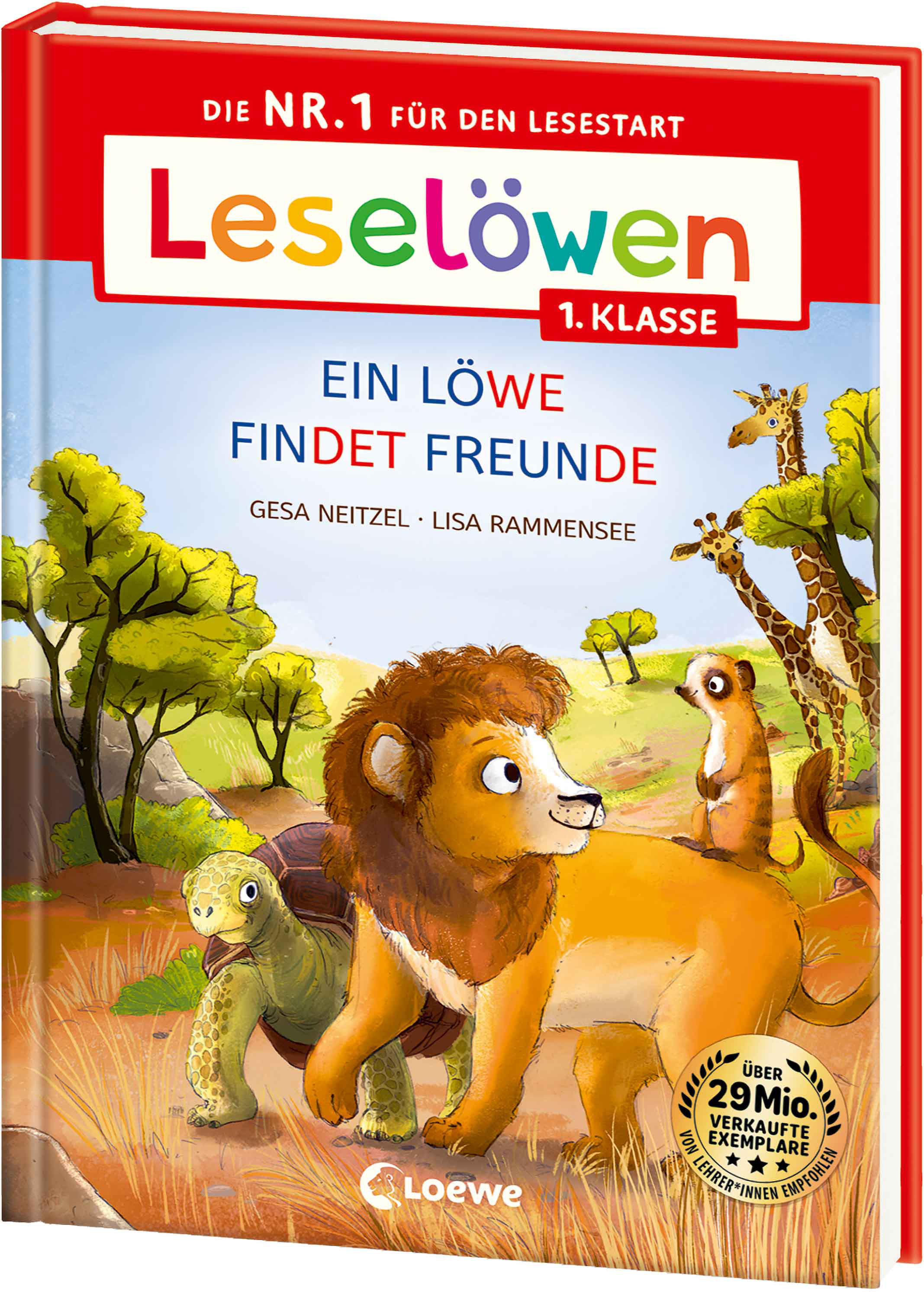 Leselöwen 1. Klasse - Ein Löwe findet Freunde (Großbuchstabenausgabe) 9783743220775