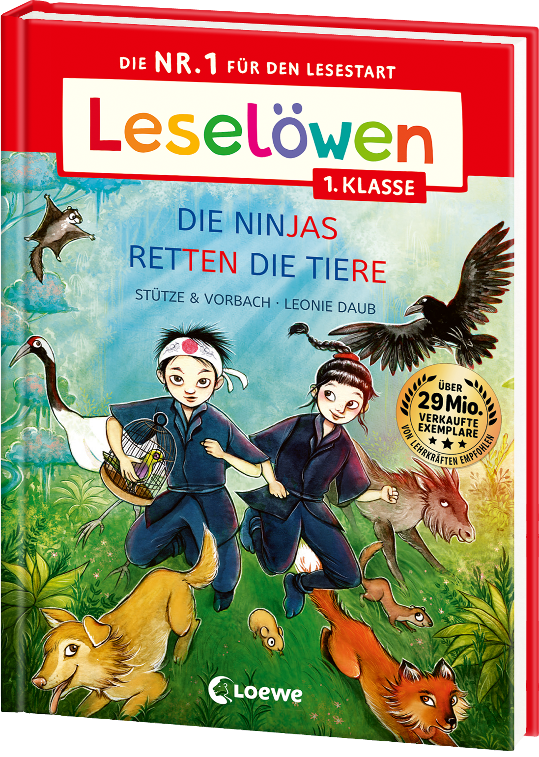 Leselöwen 1. Klasse - Die Ninjas retten die Tiere (Großbuchstabenausgabe) 9783743226067