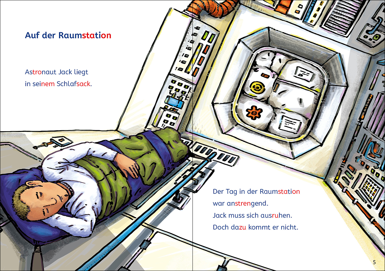 Leselöwen Lesetraining 1. Klasse - Alarm auf der Weltraumstation 9783743215306_1