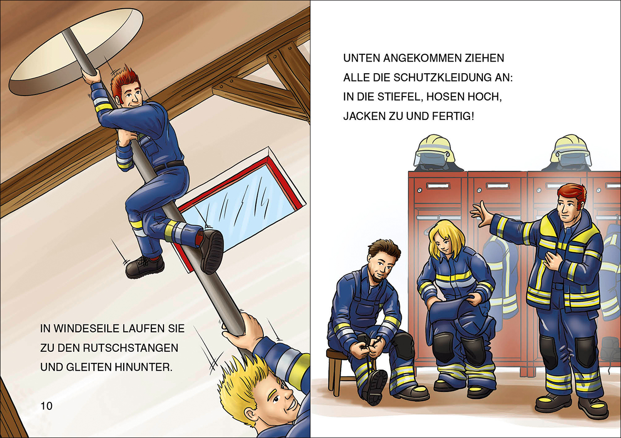 Leselöwen 1. Klasse - Achtung, Feuerwehr im Einsatz! (Großbuchstabenausgabe) 9783743207585_3
