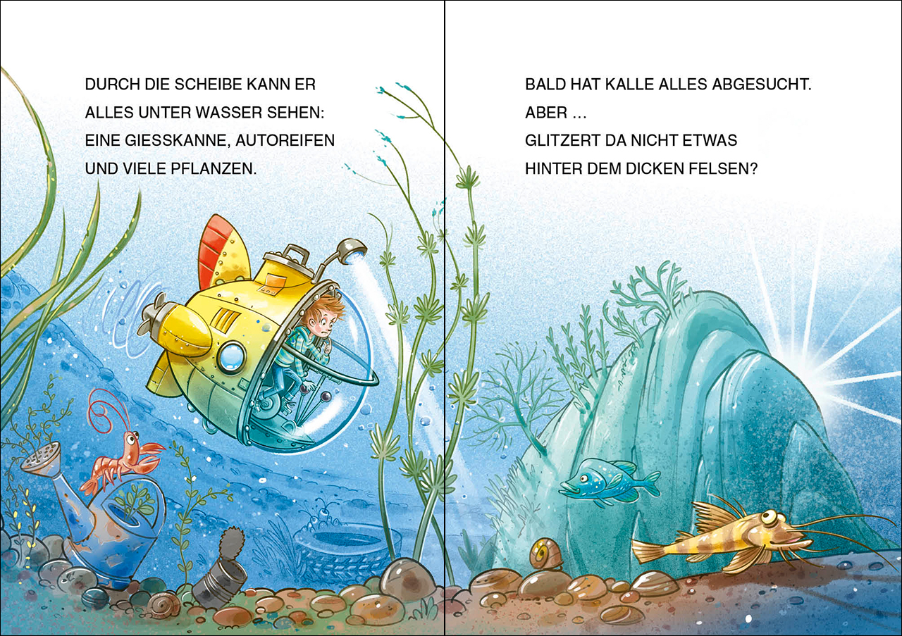 Leselöwen 1. Klasse - Die verborgene Unterwasser-Stadt (Großbuchstabenausgabe) 9783743207738_1