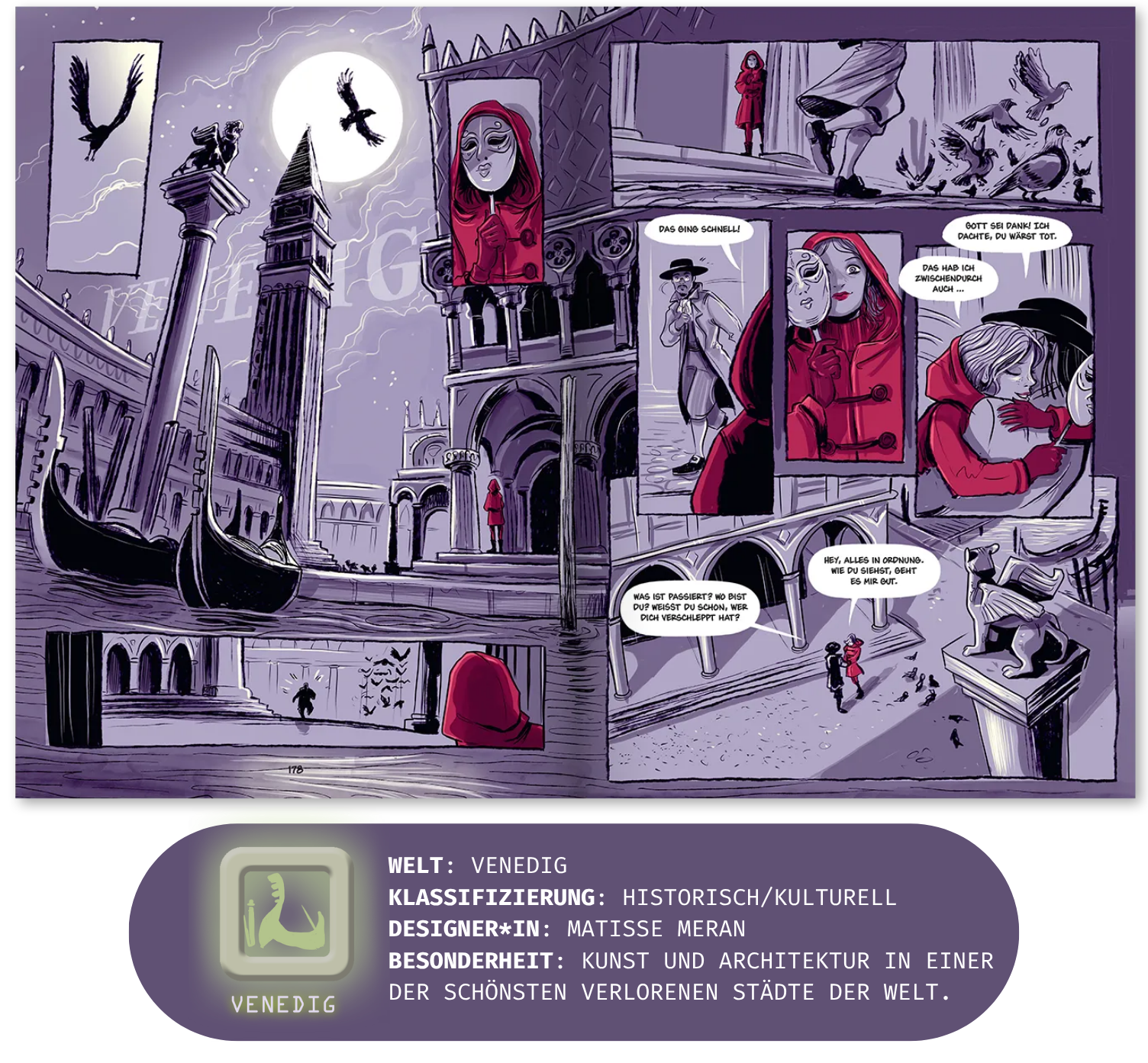 Innenseite Graphic Novel von Vampyrion + Weltendetails; Linkziel: Titeldetailseite Graphic Novel