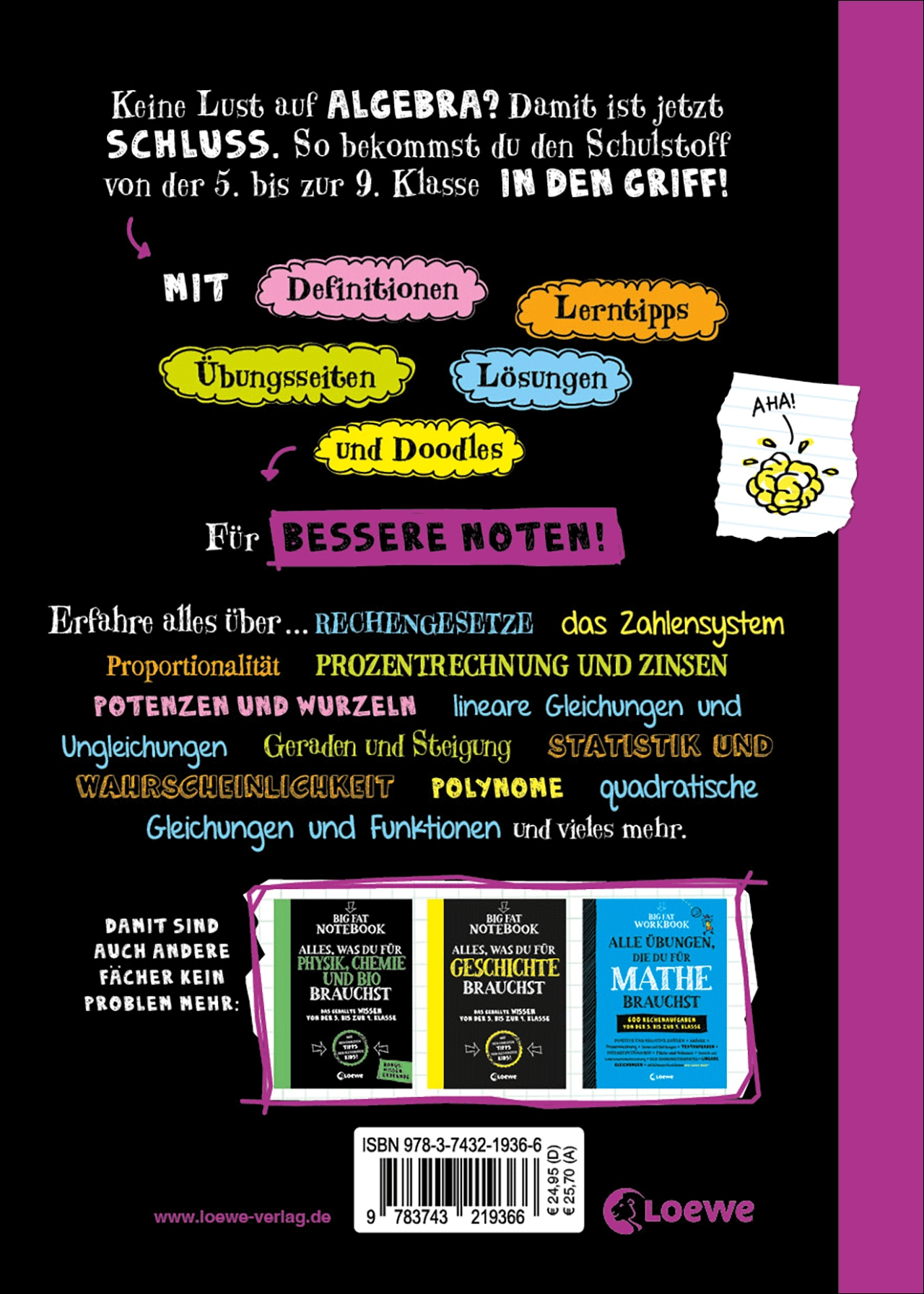 Big Fat Notebook - Alles, was du für Algebra brauchst 9783743219366_01