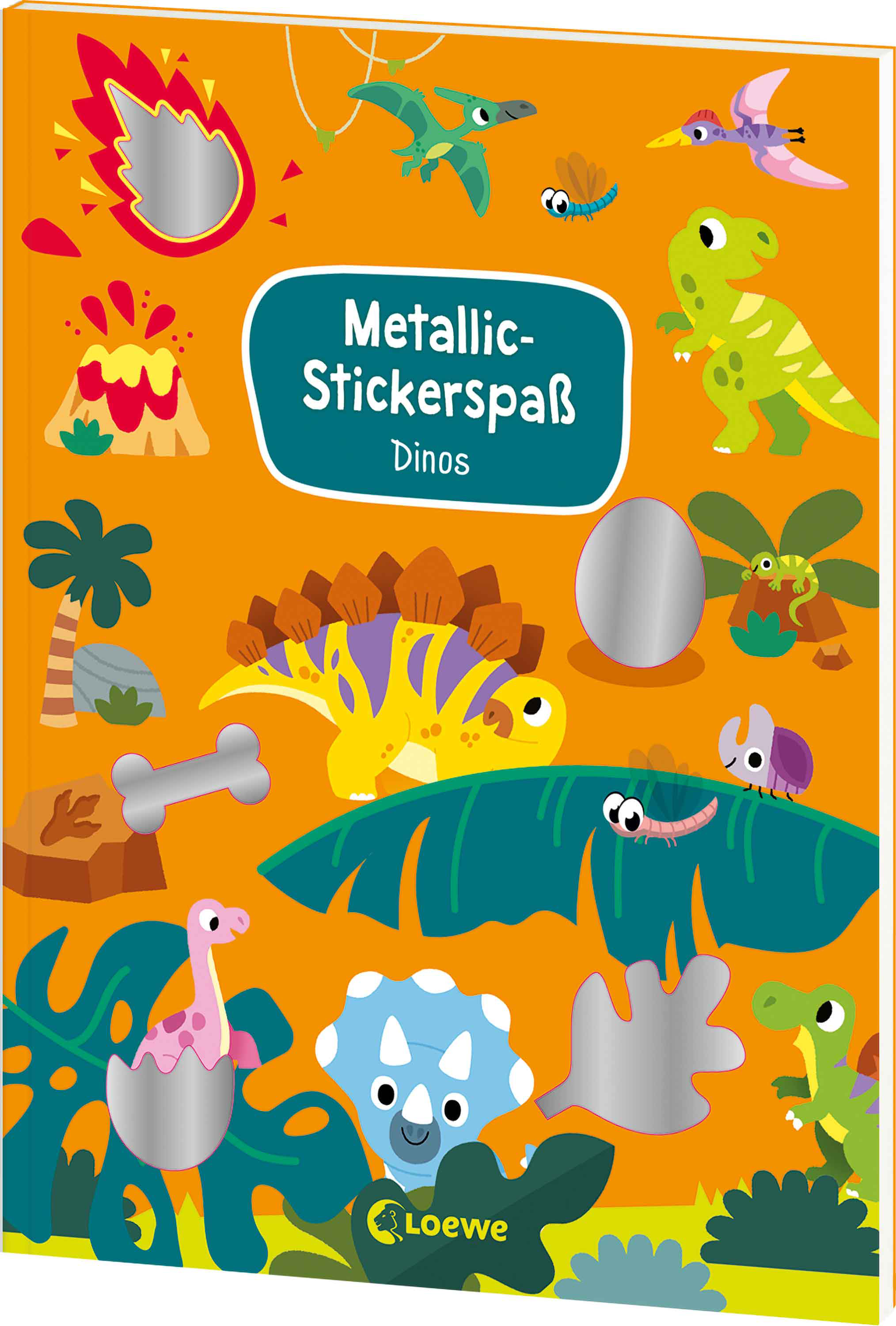 Metallic-Stickerspaß - Dinos 9783743223677
