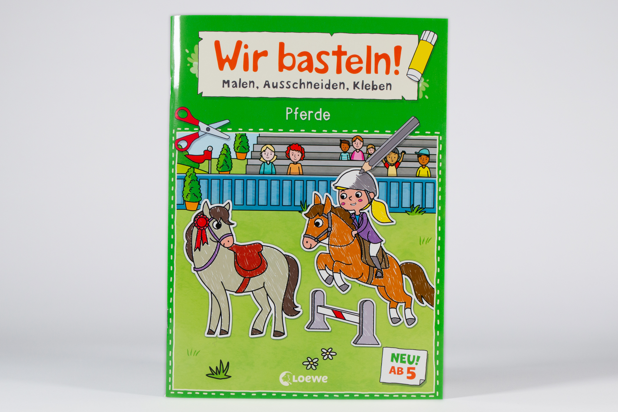 Wir basteln! ab 5 Jahren - Malen, Ausschneiden, Kleben - Pferde 9783743216211_1