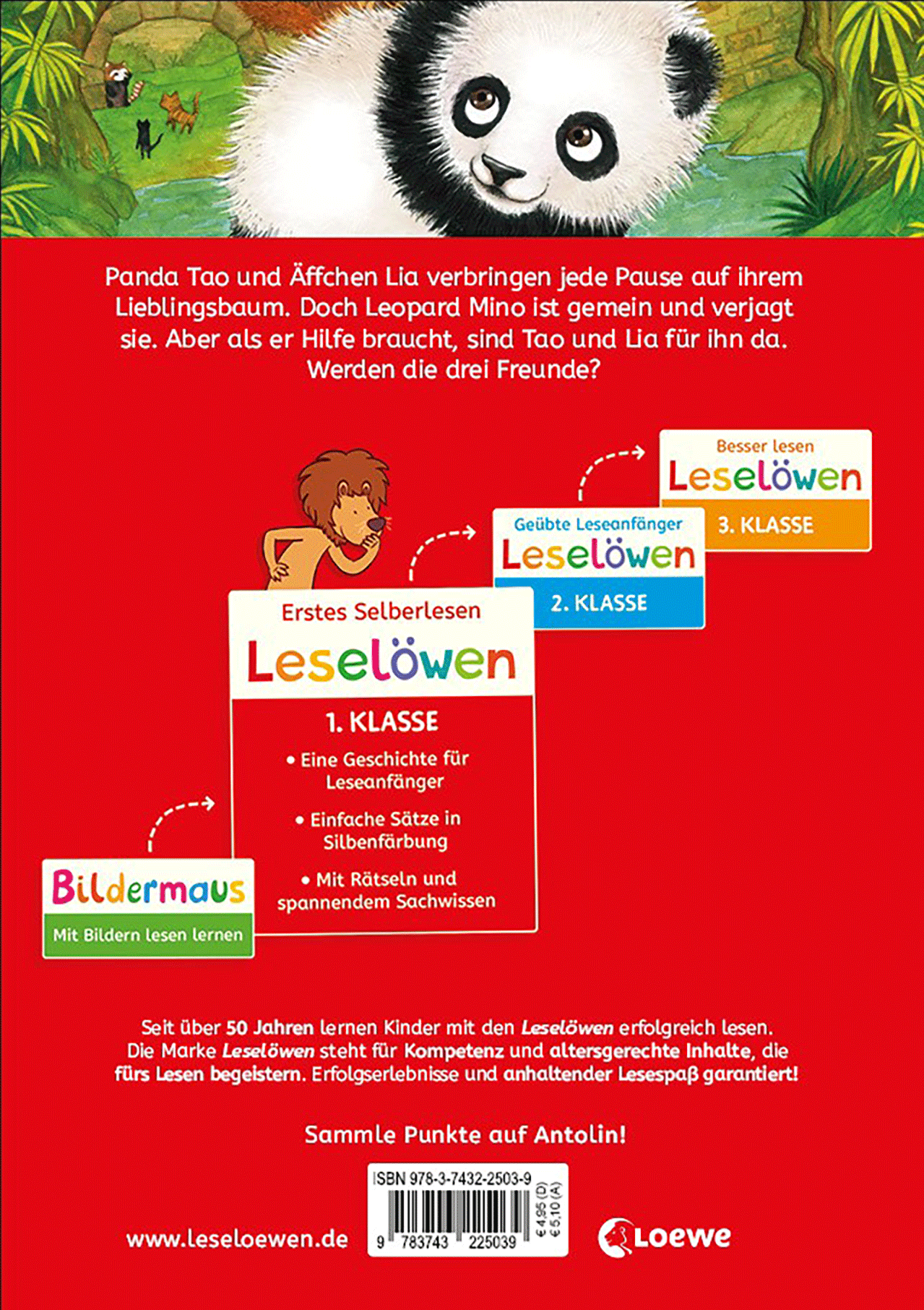 Leselöwen 1. Klasse - Ein Panda in der Dschungelschule 9783743225039_01