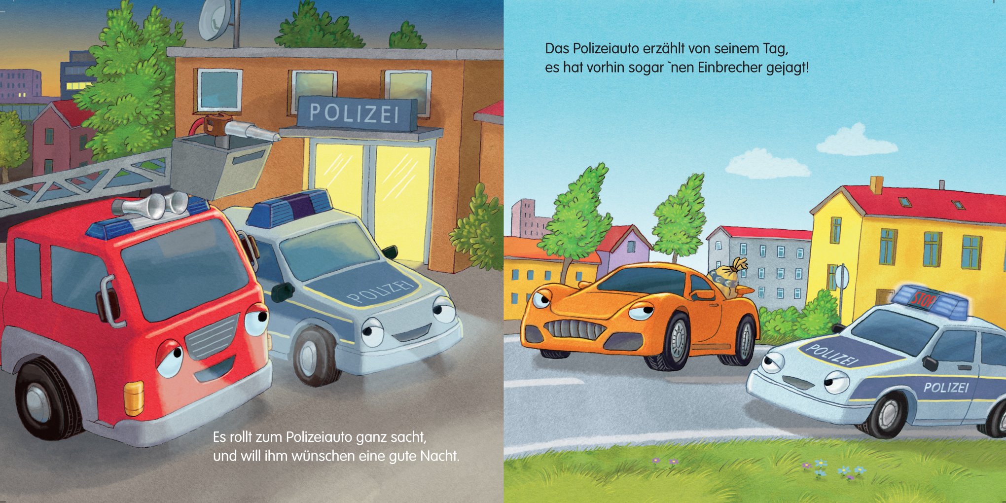 Innenseiten des Buches "Gute Nacht, kleines Feuerwehrauto!"
