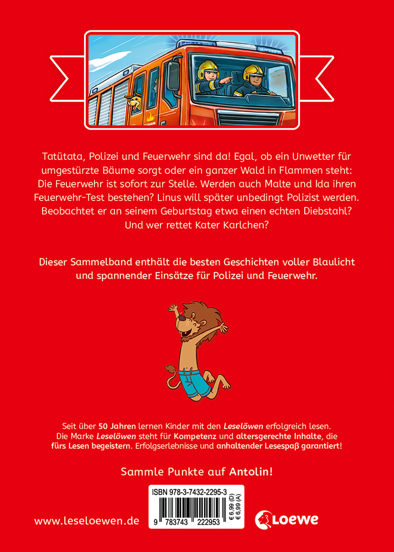 Die schönsten Leselöwen-Geschichten zum Lesenlernen - Polizei und Feuerwehr 9783743222953_01