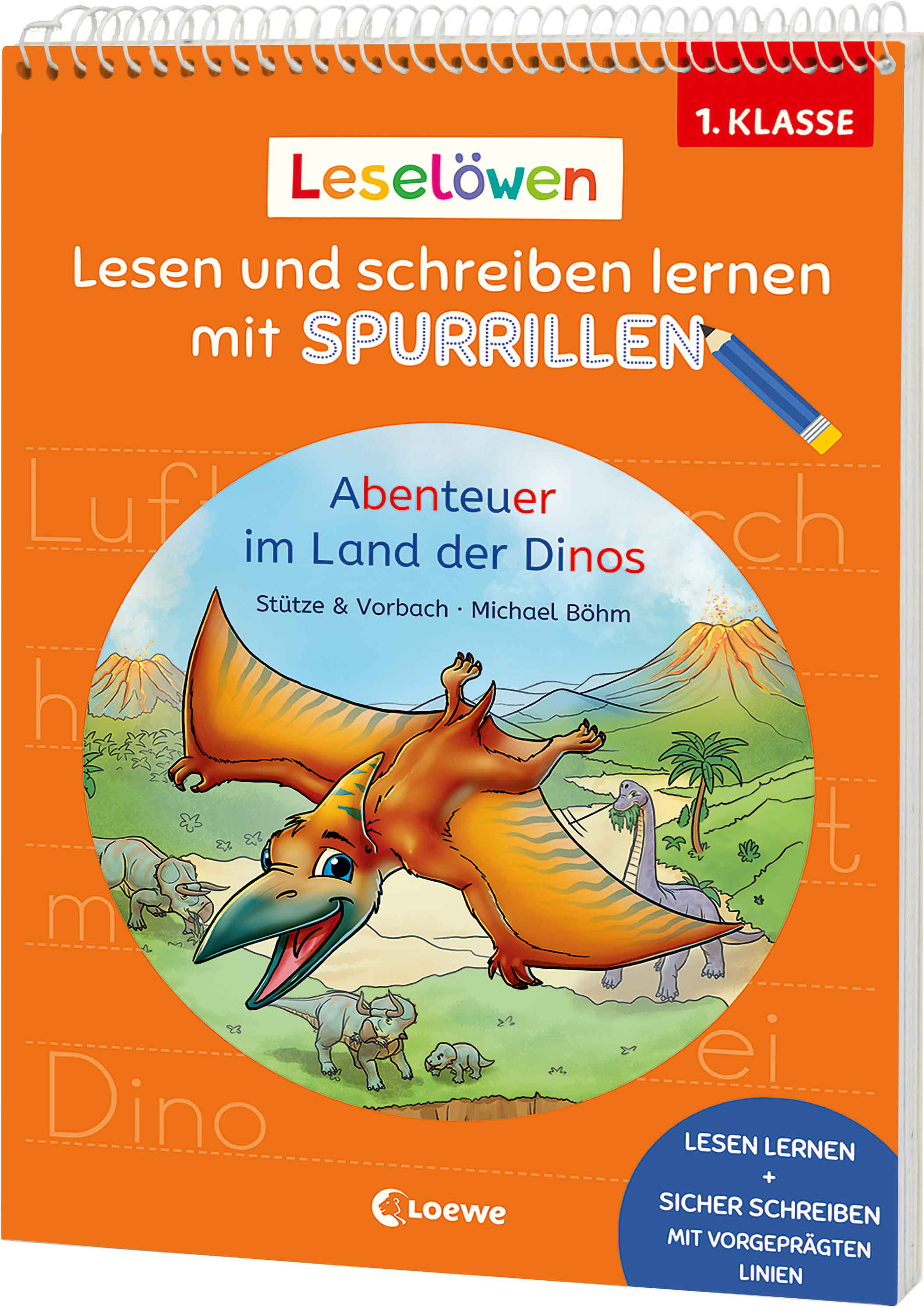 Leselöwen - Lesen und schreiben lernen mit Spurrillen - Abenteuer im Land der Dinos 9783743223448